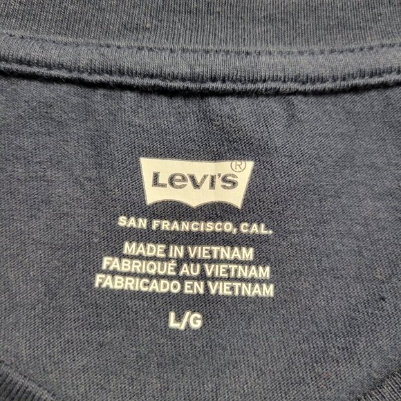 Levi's Large Navy Blue Logo Crew Neck Short Sleeve Summer T-Shirt - Picture 8 of 8